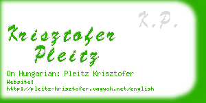 krisztofer pleitz business card